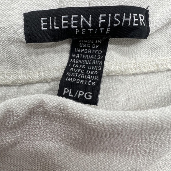 Eileen Fisher Pants Womens Petite Large Ivory Pull On Stretch Straight Made USA - Picture 6 of 8